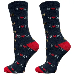 Down Syndrome Awareness Navy Blue Fuzzy Kid's Crew Socks