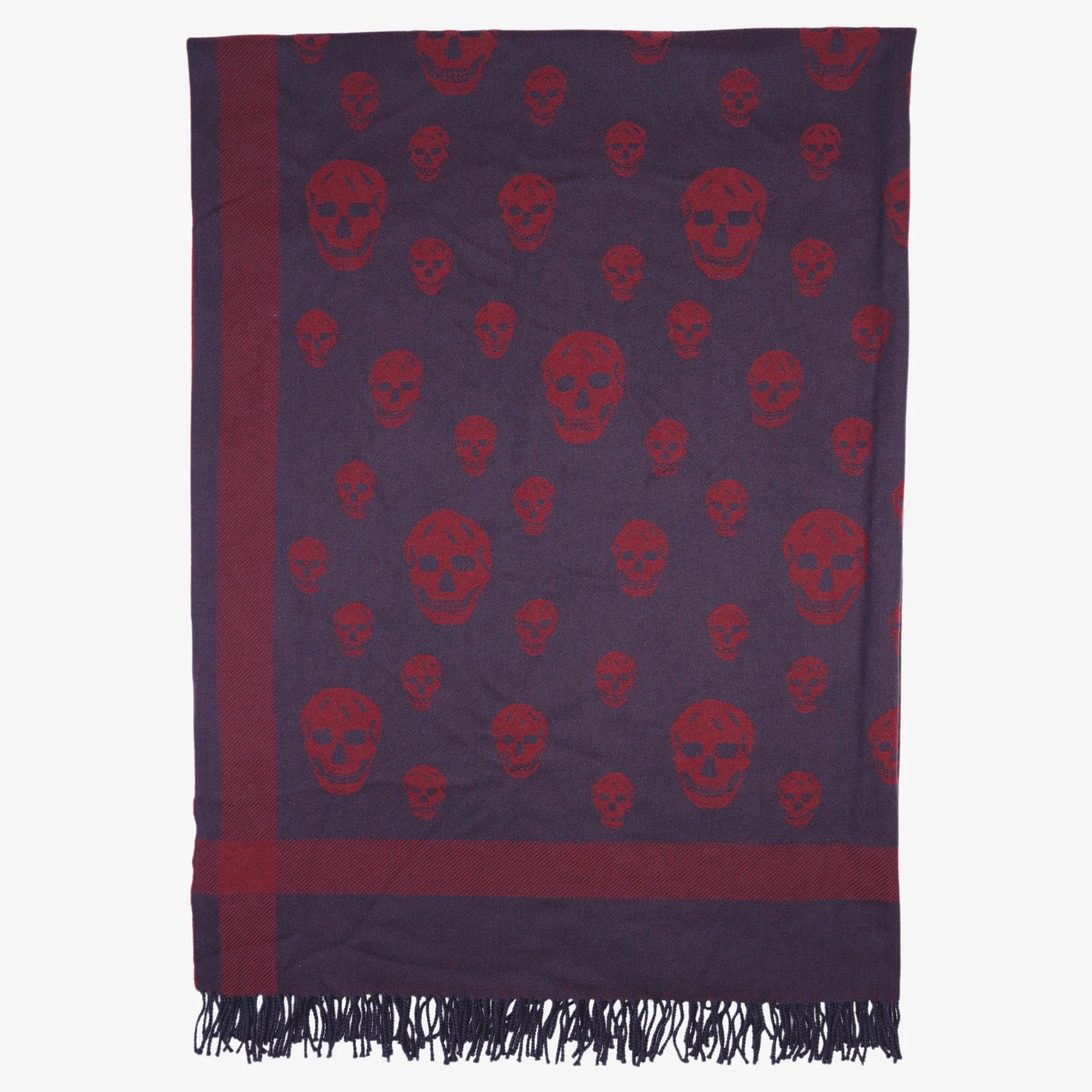 Alexander McQueen Womens Blanket Scarf Red Purple OS