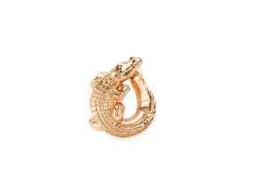 Alligator Twist 18K Rose Gold Earring w. Tsavorite