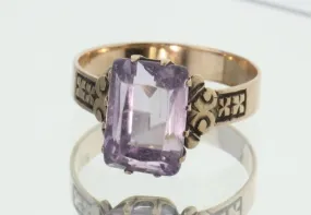 Antique Victorian 14K Rose Gold Lilac Purple Amethyst Ring