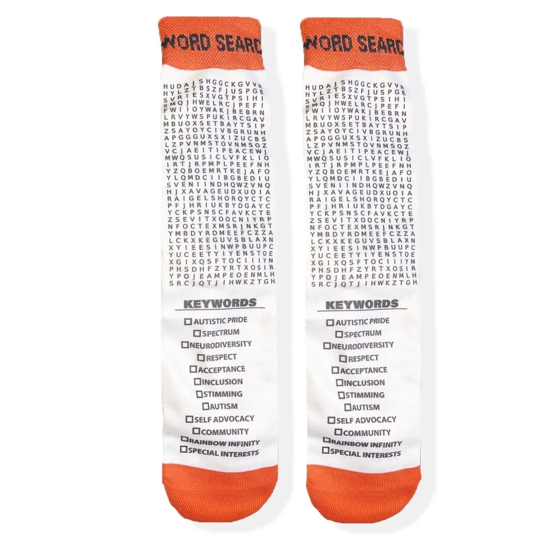 Autism Word Search Crew Socks