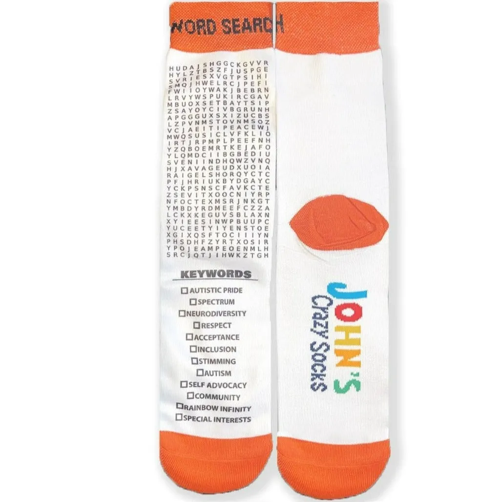 Autism Word Search Crew Socks