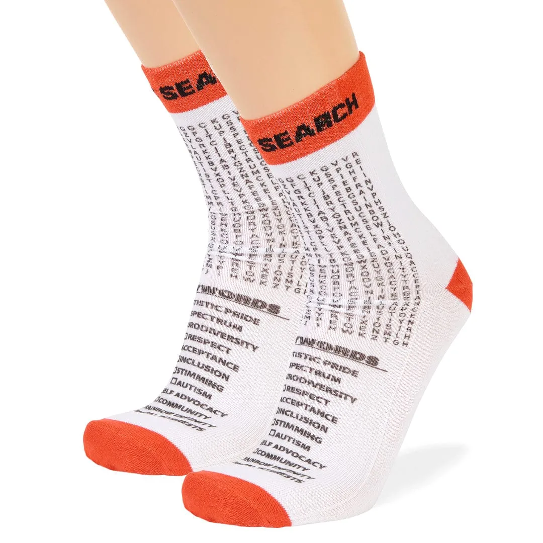 Autism Word Search Crew Socks