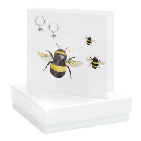 Boxed Bee Hoop Earring Card