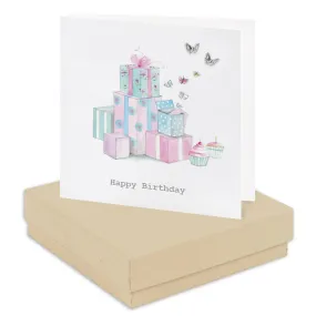 Boxed Birthday Presents Earring Card