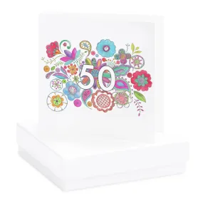 Boxed Boho 50th Earring Card