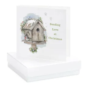 Boxed Christmas Birdbox Earring Card