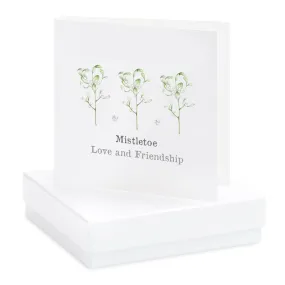 Boxed Christmas Mistletoe Earring Card