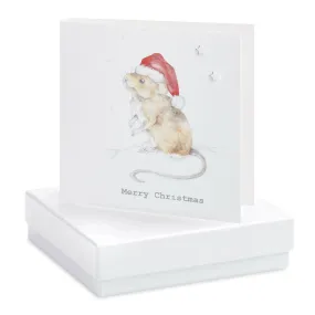 Boxed Christmas Mouse Earring Card