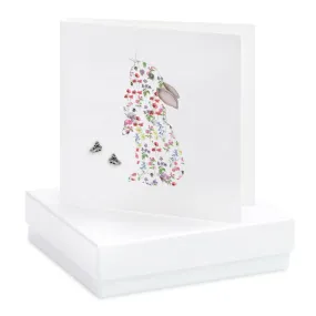 Boxed Cut Out Floral Rabbit Earring Card