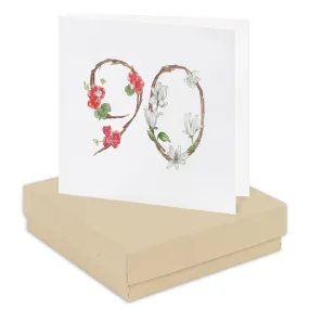 Boxed Floral 90th Earring Card