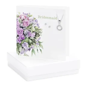 Boxed Floral Bridesmaid Necklace & Earring Card