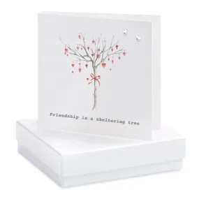 Boxed Friendship Heart Tree Earring Card