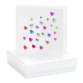 Boxed Hearts with Love Earring Card