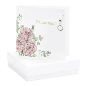 Boxed Rose Bridesmaid Necklace Card