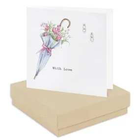 Boxed Tulip Umbrella With Love Earring Card