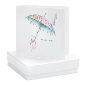 Boxed Umbrella Lovely Mum Earring Card