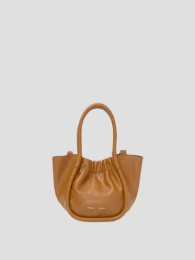 Cognac Extra Small Ruched Tote