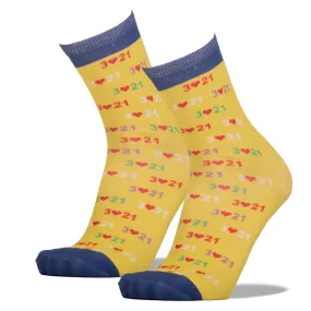 Down Syndrome Awareness Yellow Unisex Crew Socks