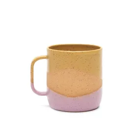 Handle Mug in Mustard and Orchid Stripes