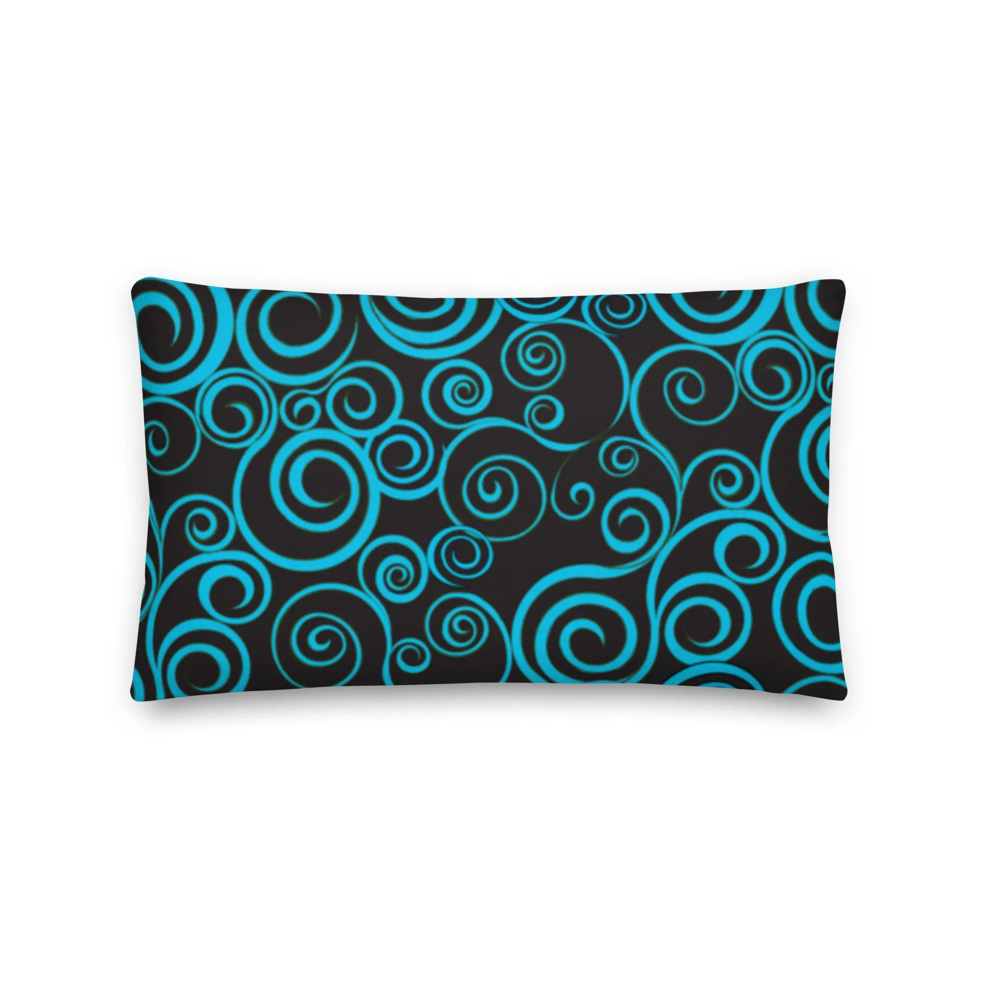 Large Blue Spiral on Black super Soft Throw Blanket 50x60” & 60x80” Towel 30x40”