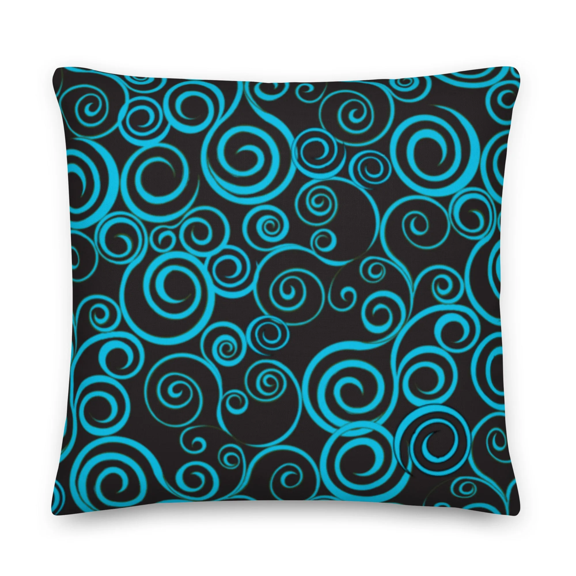 Large Blue Spiral on Black super Soft Throw Blanket 50x60” & 60x80” Towel 30x40”