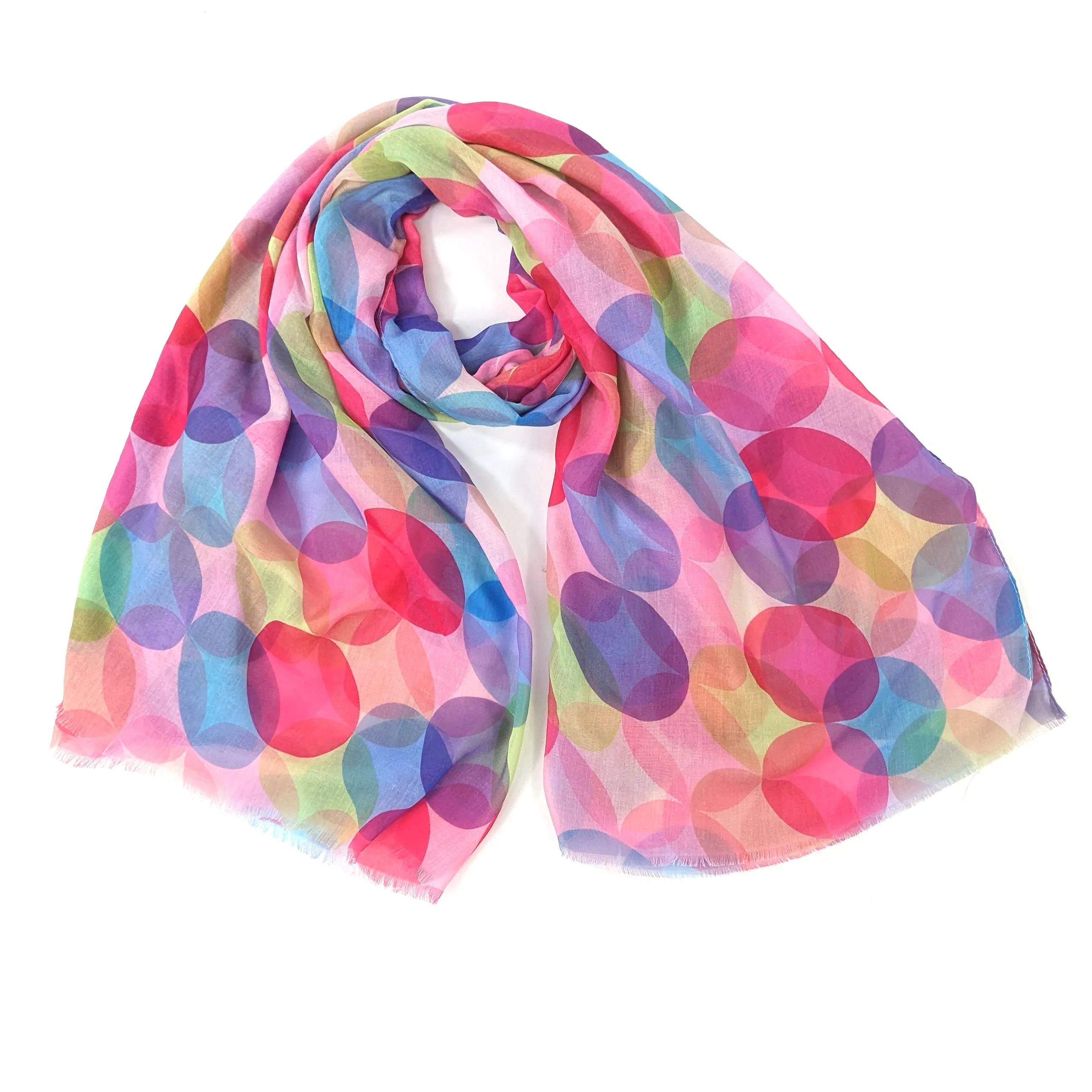 Mingling Circles Scarf - Strawberry Grape (50x180cm)