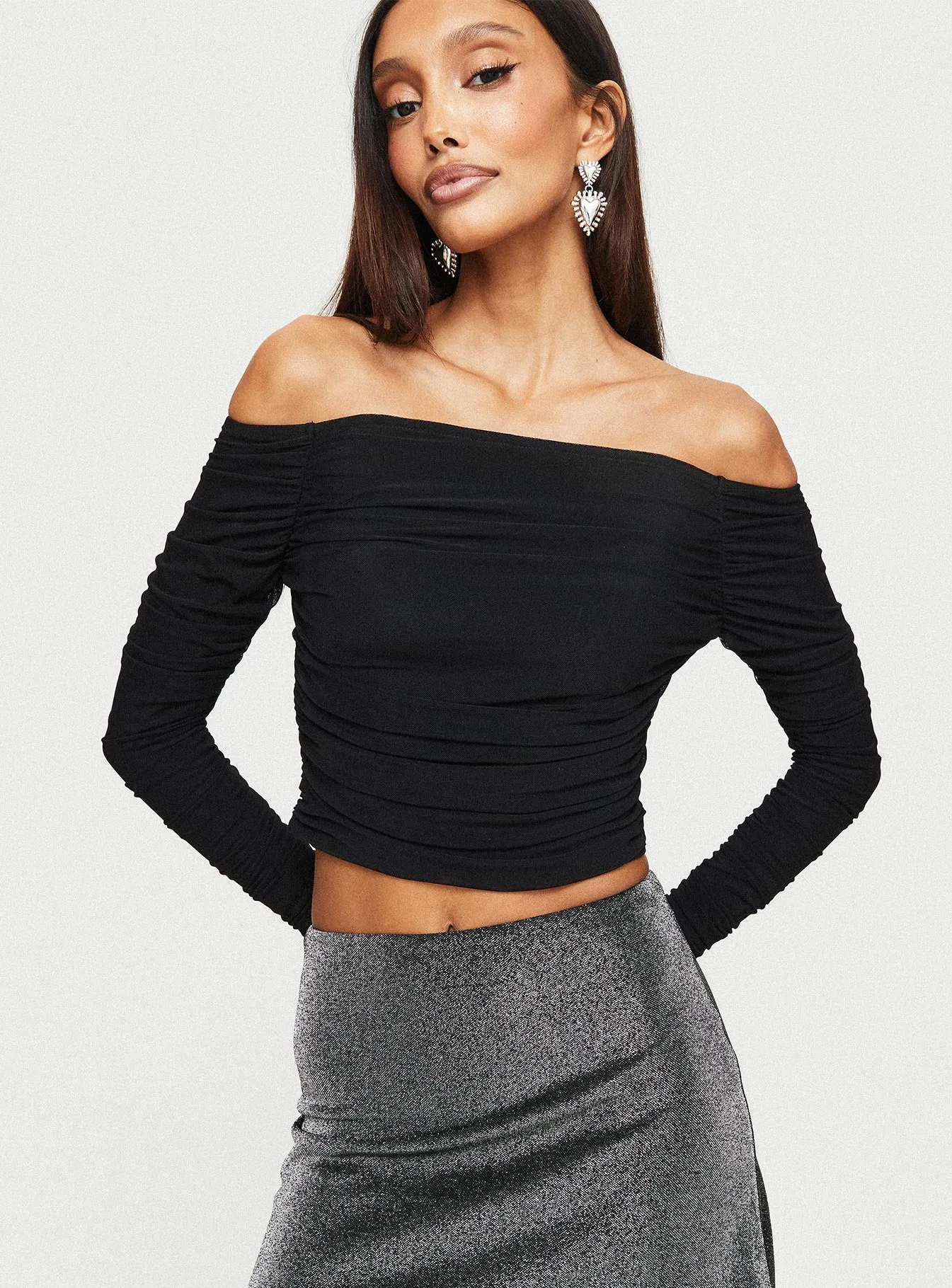 Moreno Off The Shoulder Top Black