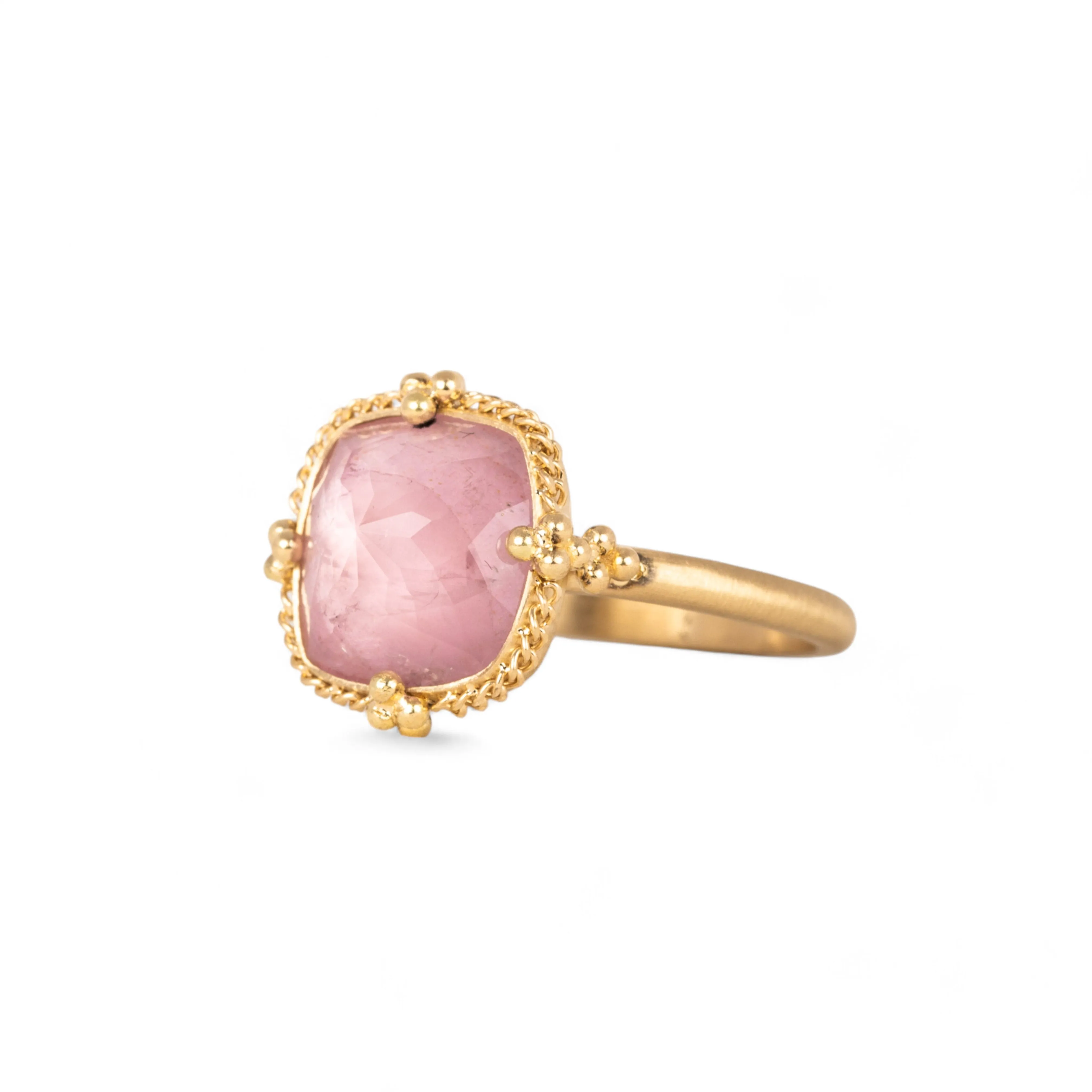 Morganite Cushion Ring