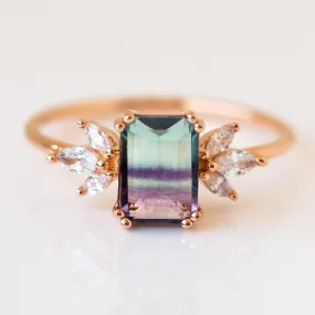 Rose Gold Fluorite Topaz Hazy Dream Ring