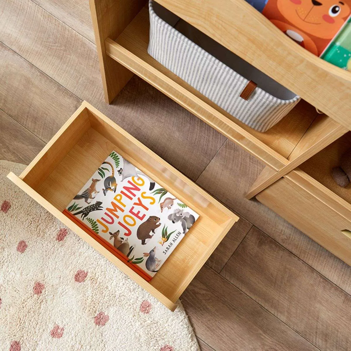 Theo Kids Bookshelf and Toy Drawer Organiser